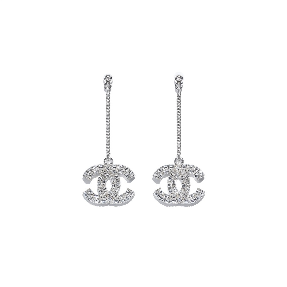 Silver & Crystal Chanel Gorgeous Dangle Earrings BNIB Sold out!